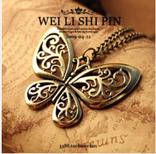 2014 Retro Hollow Butterfly Korean Long Paragraph Sweater Chain Pendant Necklace N46