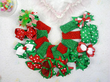 lot 20pc baby girl Christmas holiday Thanksgiving gift 1 5inch crochet headbands with hair bows clip