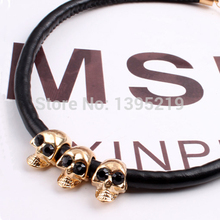 Skull Necklaces Pendants Womens Collar Statement Necklaces 2014 Gothic Fashion Jewelry Rhinestone Clothing Accessories