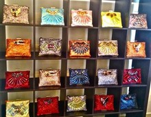 23style  2014 New Arrival Corloful Shourouk Luxury Packages Street Snap Shows Large Brand Sequins gem Hand Bag Handbag For Women