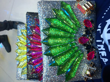 32style 2014 New Arrival Corloful Shourouk Luxury Packages Street Snap Shows Large Brand Sequins gem Hand