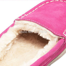 Brand Leather Flats Shoes Women Sheep Fur Genuine Leather Flats Shoes Woman Winter Solid Casual Loafers
