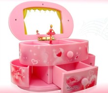 Four open valentine’s day gift music boxes, cosmetic mirror music box of fashionable music box is a beautiful girl