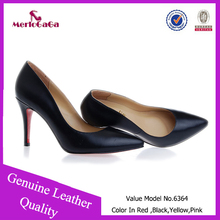 Hot Sale Casual  Thin Heels Fashion 100% Genuine Leather Dress  Pointed Toe  Women Color Black Blue Red White Nude Yellow  Shoes