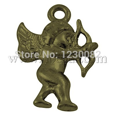 Antique Bronze Alloy Finding Pendants Cupid Lead Free Cadmium Free Nickel Free 22mm long 14mm wide