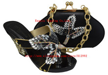 Free Shipping 2014 NEWS! Italy shoes with matching bags, lady shoes, good material,  SL08 Size 39-43 BLACK