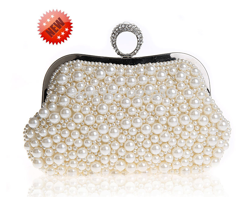 HYSON SHOP Luxury Beading Evening Bags w Ring Ball Clutch Women Handbag Evening Party bag Evening