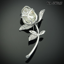 Hot Sales!!!  Gold Romantic Rose Flower Crystal  Brooches  bouquet Brooch Pins  Wedding For Women Jewelry