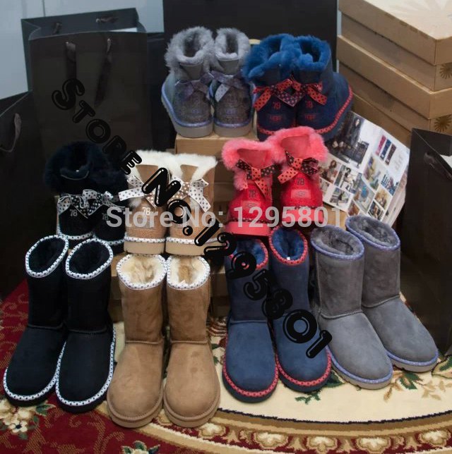 2014 Australia s high end brand slip snow boots warm wool snow boots genuine fashion flats