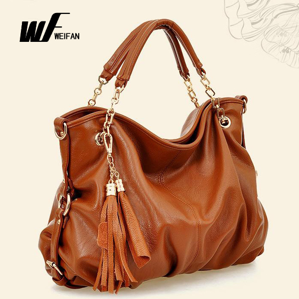 Free Shipping 2015 Famous Brand Women Handbags High PU Leather Fashion Women Shoulder Bags Classical Tassel