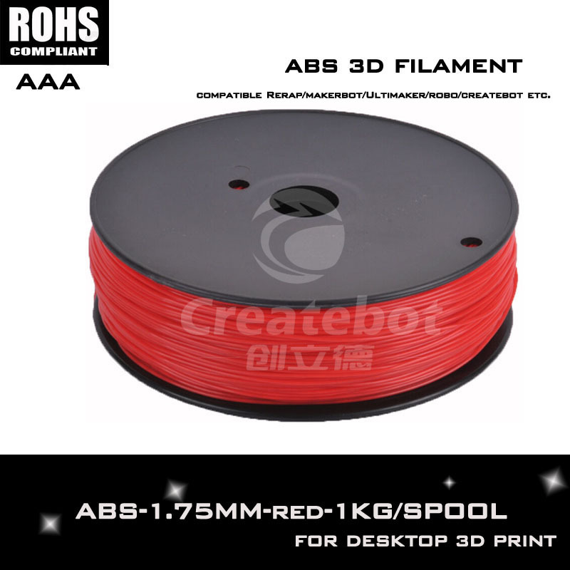 Hot sale china tinta 3d printer filament 1 75mm red color 1kg spool for impressora