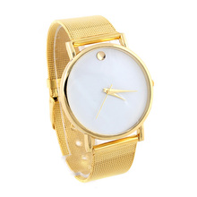 Men Business Quartz Watch Gold Case Analog Fashion Casual Wristwatch Analog