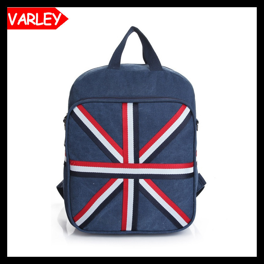 Unisex Canvas teenager School bag Book Campus Backpack bags UK Flag rucksack schoolbag mochila women backpacks