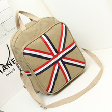 Unisex Canvas teenager School bag Book Campus Backpack bags UK Flag rucksack schoolbag mochila women backpacks