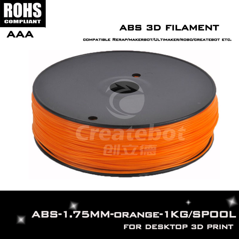 Free Shipping 1 75mm ABS Filament with spool For Makerbot Mendel Printrbot Reprap Prusa 3D Printer