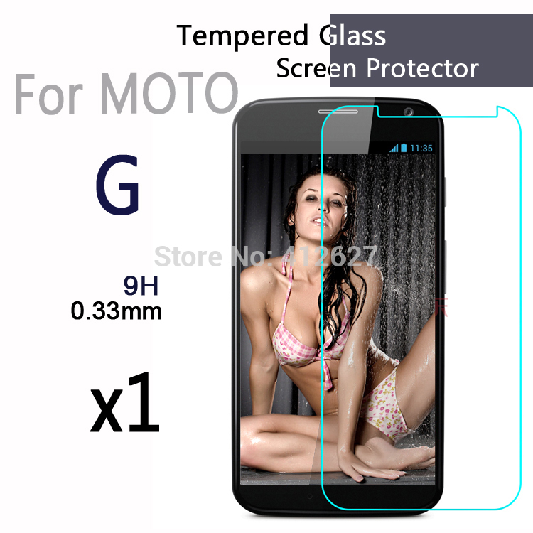 New 2014 Hot Sale 0 33MM Genuine Tempered Glass Film Screen Protector for Motorola Moto G