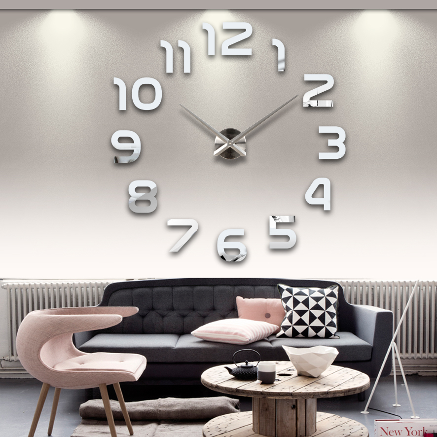 living room modern big diy wall clock large decorative stickers sale elegant beautiful home decoration promotion
