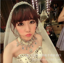 2015 Newest Free Shipping Shinny Rhinestone Wedding Bridal headbands woman Hair accessories rubber band XH32