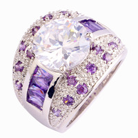 New Noble Fancy Pure White Topaz 925 Silver Ring Size 9 Wholesale Free Shipping For Women Jewelry New Year Gift