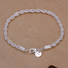 Wholesale fashion bracelet for women Silver plated twisted charm bracelets bangles chapado en plata pulseras mujer