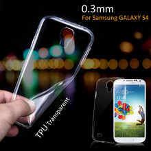 New!! 0.3mm Slim Ultra Thin Colorful Transparent phone Case For samsung Galaxy S4 Case i9500 TPU Clear Phone Back Cover