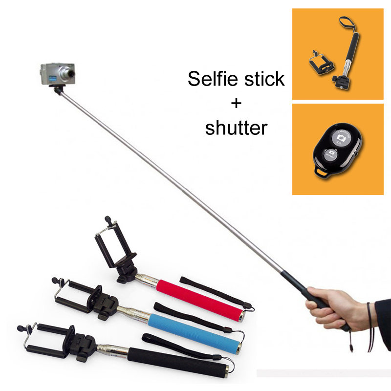 Self Selfie Stick with Clamp Bluetooth Remote Shutter Pau De Selfie Palo Selfie Monopod Selfie Bluetooth