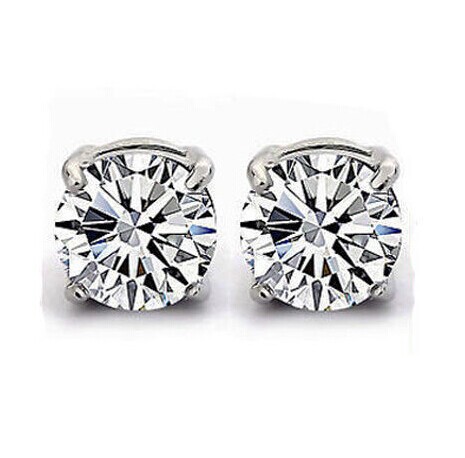 Valentine s Day Clear Crystal Magnet Earring Unisex Men s stud Earrings Clear 4 Claw ES036