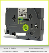 Eco-friendly Puty black on white ribbon cassette ribbons PT-S211/Z-211 laminated tape
