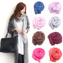AliExpress |Silk Scarves Solid color shawls all-match women’s ultra long brand desigual winter scarf candy color cape salomon Spain bufandas