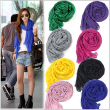 Silk Scarves Solid color shawls all match women s ultra long brand desigual winter scarf candy