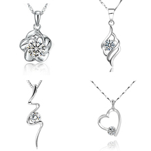 Joyme new fashion women jewelry 925 sterling silver Cubic Zircoina Pendant Necklace Short Necklaces&Pendantd