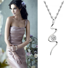 Joyme new fashion women jewelry 925 sterling silver Cubic Zircoina Pendant Necklace Short Necklaces Pendantd