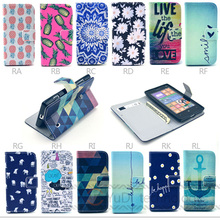 Luxury Flowers cartoon design PU Leather Stand Cover For Nokia Lumia 520 N520 with card Mobile