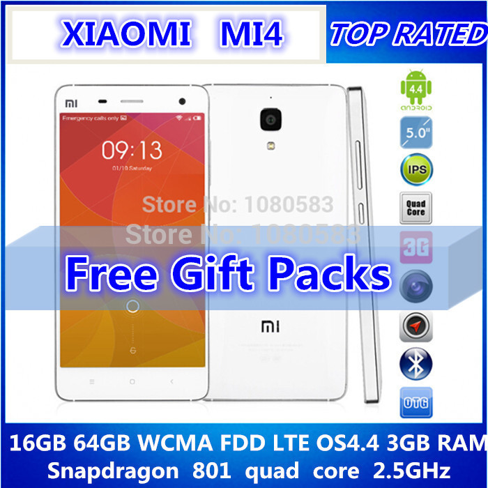 Best Service In stock Original Xiaomi Mi4 M4 16GB 64GB WCDMA Mobile Phone Android 4 4