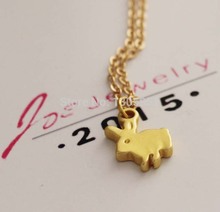 Fashion girls gold lovely Rabbit chain Cute Bunny short Clavicle Pendants Necklaces Jewelry for women ZG202
