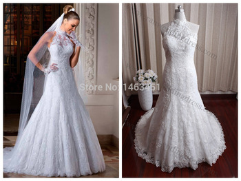 2015 реальный образец высокая шея свадебные платья свадебные платья реальные фотографии свадебные платья casamento популярные стиль в бразилии