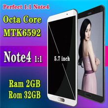 Free Shipping Note 4 Phone MTK6592 Octo Core Ram 2GB Rom 16GB 1 7GHz Android 4