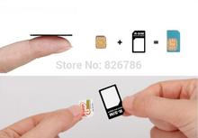 Micro card to Standard card Nano Sim Card Eject Pin Key Hot 4 in 1 For sansung iphone 4 5 5s 6 Micro Standard SIM Card Adaptor