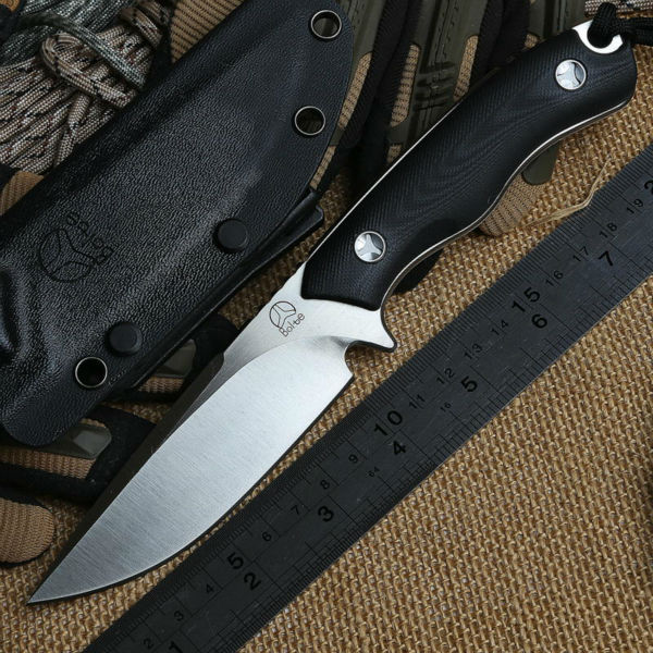 Pocket knife Swedish damasteel HRC61 ivory Handle Fixed Blade Knife 