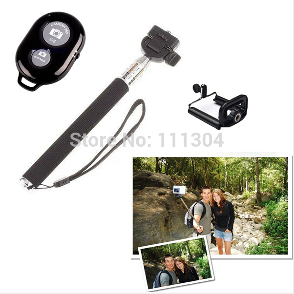 Extendable Self Portrait Selfie Stick Handheld Monopod without Bluetooth APP Remote Shutter Control for Android Phones