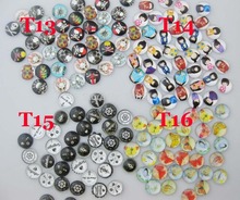 GB0002 Flat back Resin cabochons clear Dome Glass Button 12MM 100pcs 20 patterns Epoxy Resin sticker
