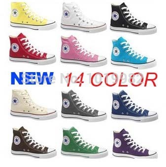С коробкой! бесплатная доставка 2014 Новый стиль мода марка 13 цвет женщины мужчины кроссовки для бренда холст обувь размер 35-45