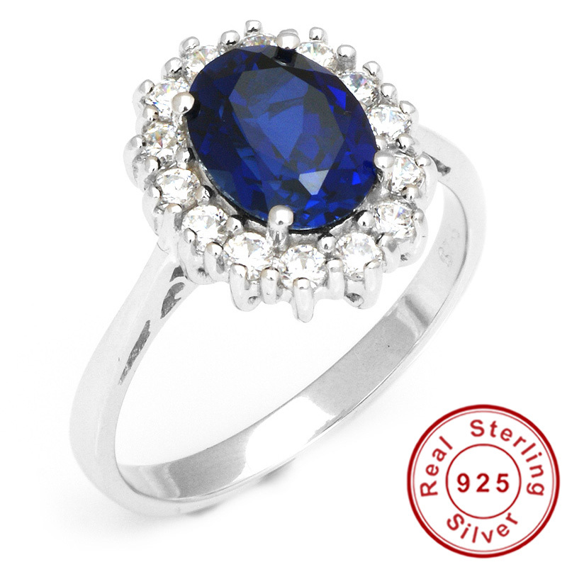 Kate Princess Diana William 2 5ct Blue Sapphire Engagement Wedding Ring For Women Love Lady Set