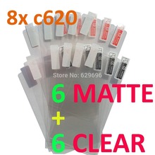 12PCS Total 6PCS Ultra CLEAR + 6PCS Matte Screen protection film Anti-Glare Screen Protector For HTC 8x c620