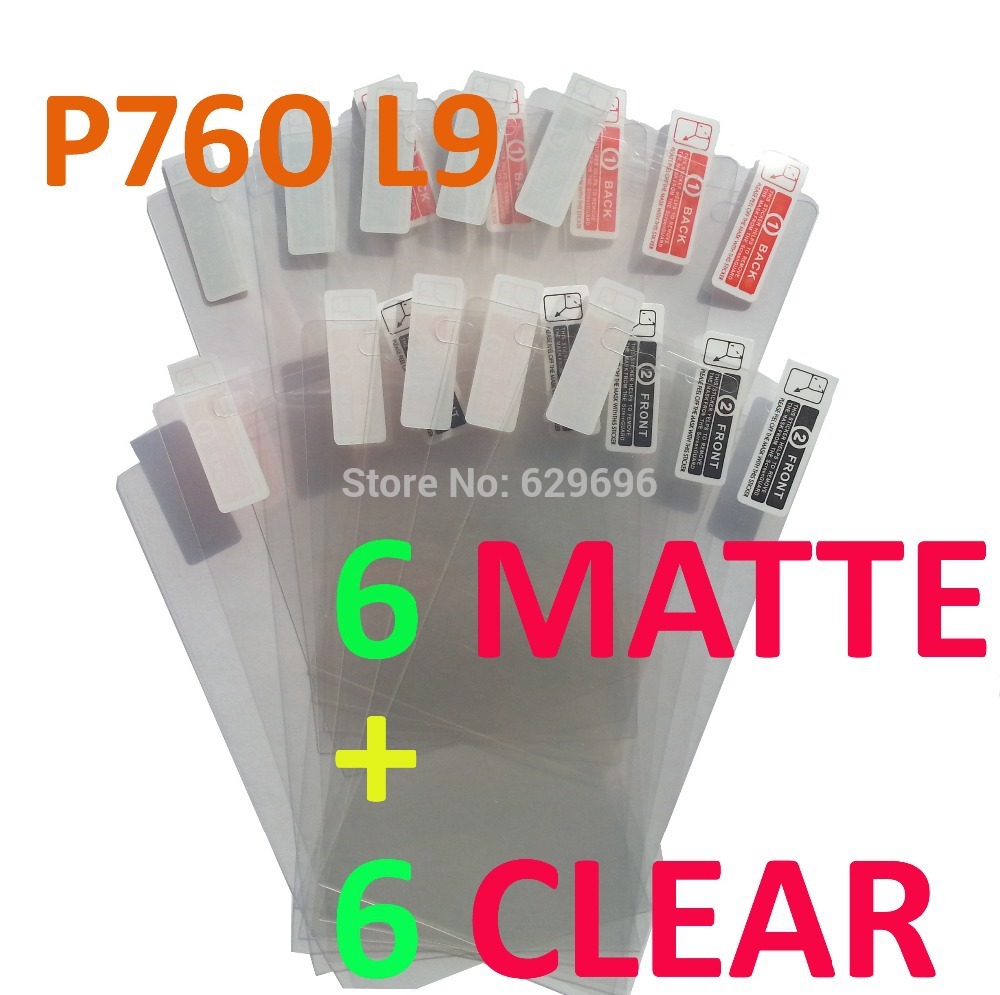 6pcs Clear 6pcs Matte protective film anti glare phone bags cases screen protector For LG P760