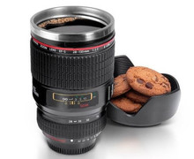 28-135 Stainless Steel Tea Coffee Cup Travel Mug Camera Lens Cup Mugs 400ml M122