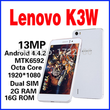 Lenovo phone Octa Core android 4.4.2 Smatphone MTK6592 K3W phone 1.7GHz 5.0 inch 1920x1080p 2GB RAM 16G ROM 13MP Dual SIM