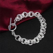Wholesale And Retail High Quality 925 Sterling Silver Bangles Charm Fashion  Bracelet Woman Marriage Fashion Jewelry Gift  JSB13