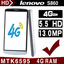 Original Lenovo S860 t MTK6592 Octa Core 13.0MP Mobile Phone 4G RAM 32G ROM Android 4.4 WCDMA GPS Dual SIM Cell Phones