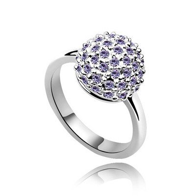 Free-Shipping-Rings-for-Women-Ball-Shape-18K-White-Gold-Plated-Purple ...